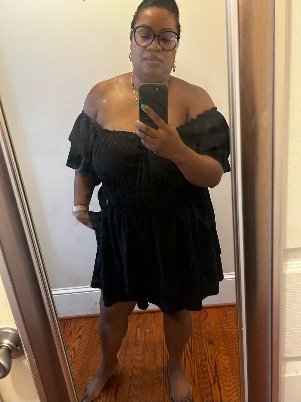 Black Ruffle Romper - Picture 2 of 2